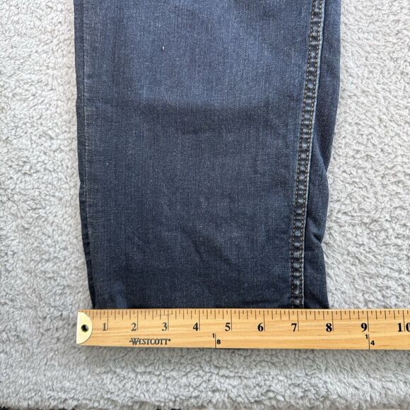 S 7 For All Mankind Jeans Mens 40x33 Blue The Straight Dark Wash Stretch Denim - Picture 6 of 11